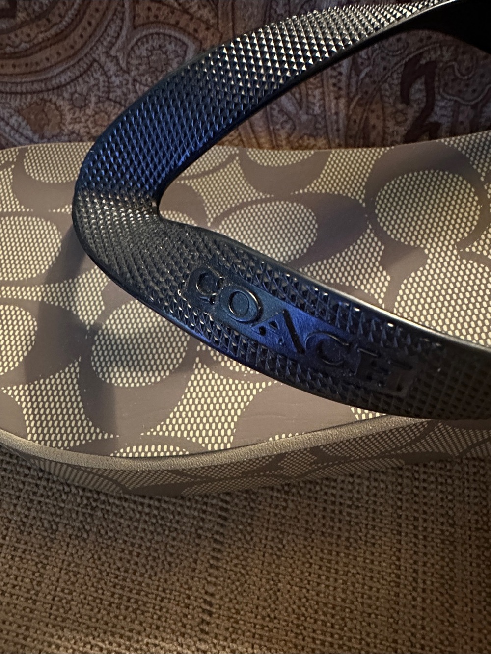 New Coach Lynn Platform Signature Flip Flop Sandal - Brown & Tan Size 7 - Picture 7 of 9